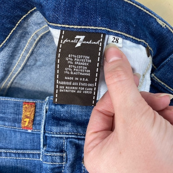 7 For All Mankind Roxanne Low Rise Skinny Stretch Jean's In Medium Blue Size 28 - Picture 2 of 10